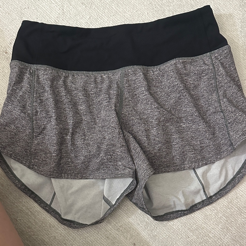lululemon athletica Black and Heather Gray Athletic Shorts